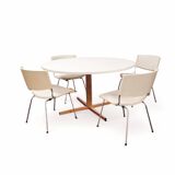 Danish Pedestal Dining Table and 4 Badminton Chairs by Nanna Ditzel for Kolds Savvaerk, 19