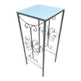 Guéridon fer forgé blanc