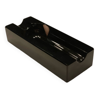 Individual cigar ashtray in black glass