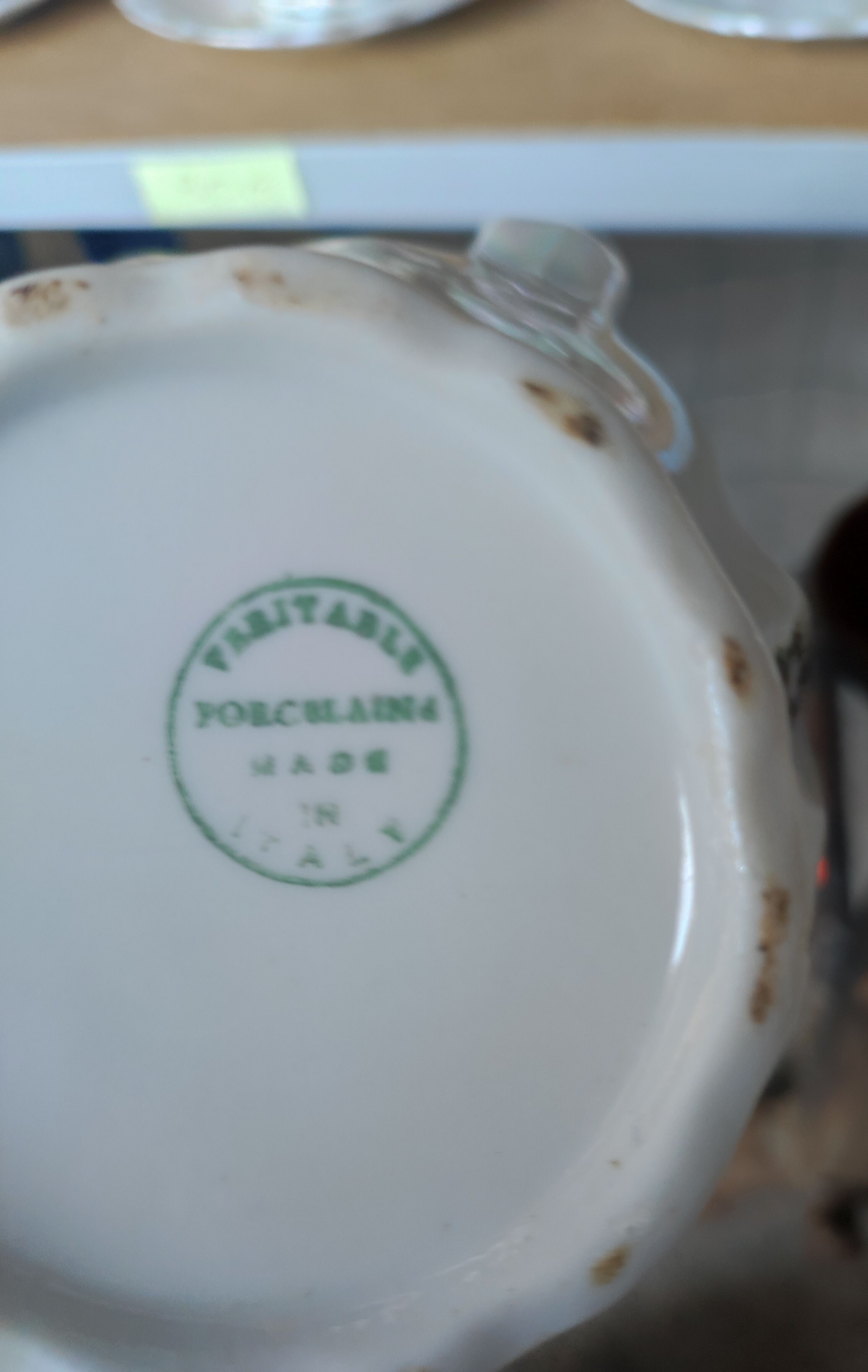 Tea set or pearly white coffee