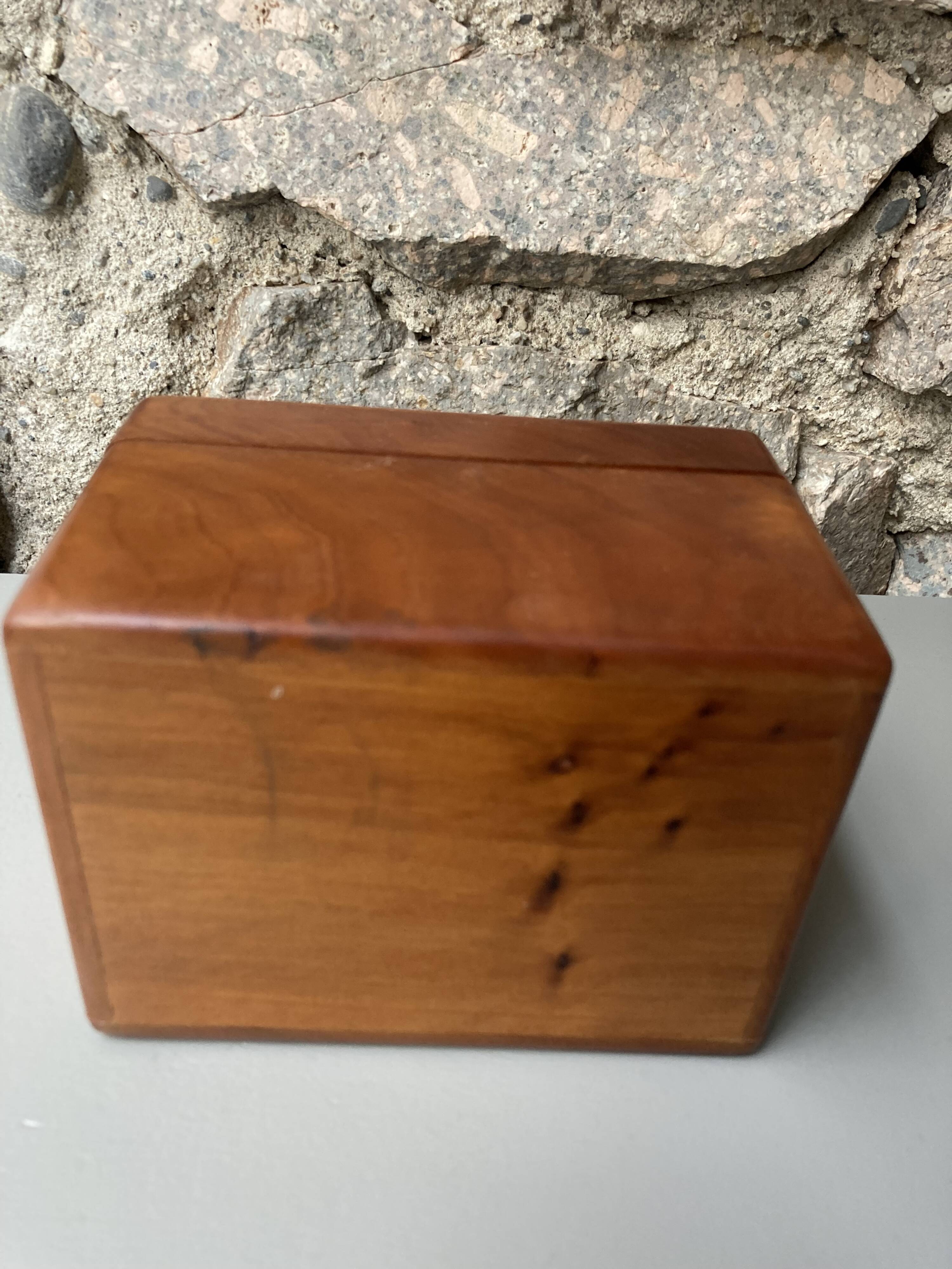wooden index card box for office