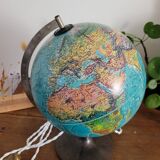 Illuminated terrestrial globe Scan-Globe Havdrup 1977