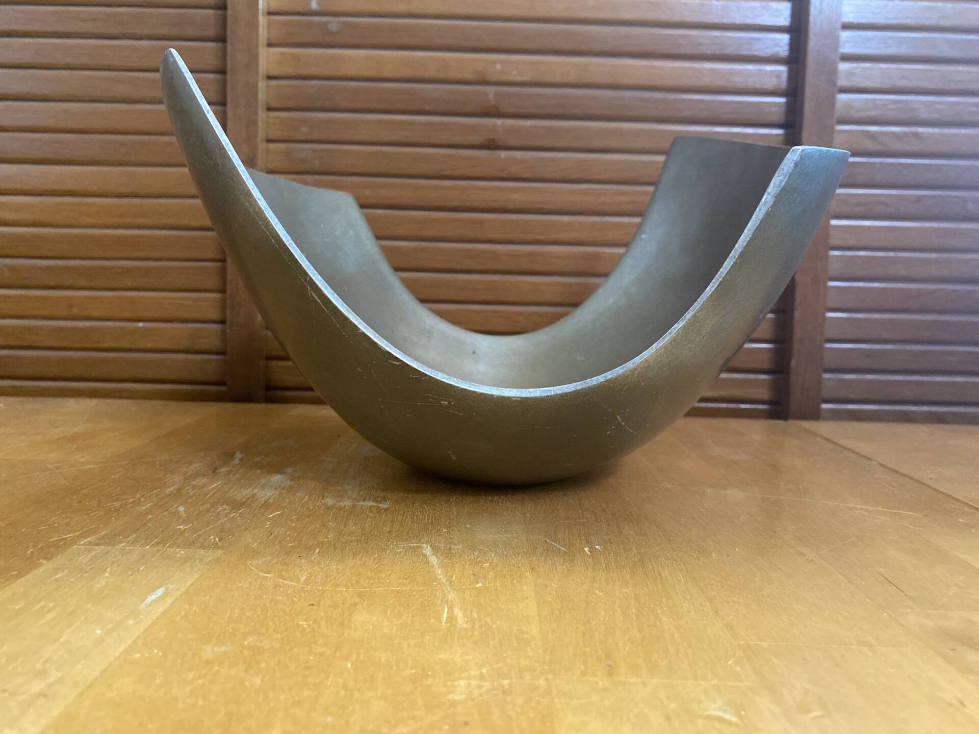 Service bowl michael lax design polished aluminium 1980s vintage cut