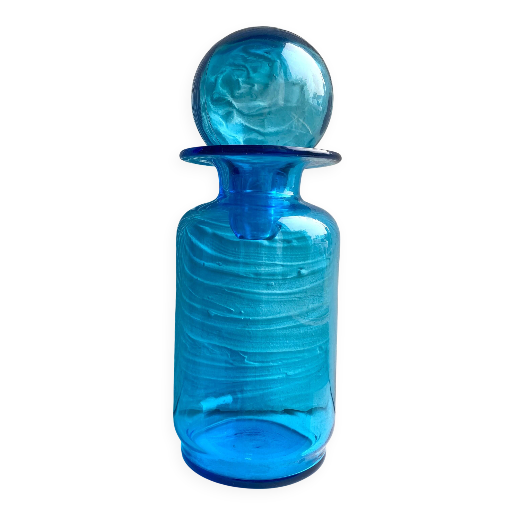Glass carafe with a ball stopper from the 1970s.