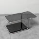 Coffee table metal smoked glass 70s vintage modern