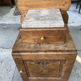 Art Deco bedside in oak and marble