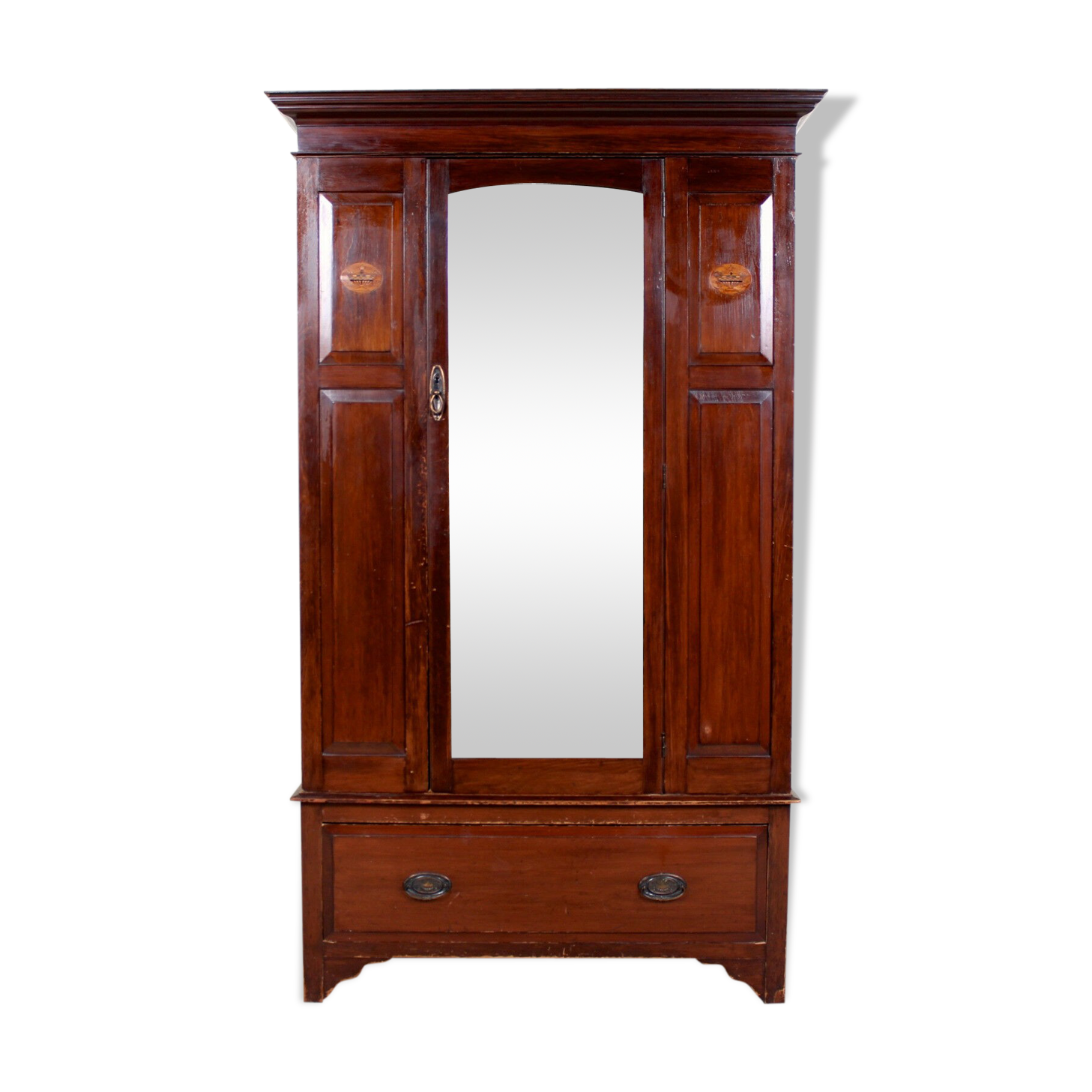 Wardrobe mahogany carved mirror new art