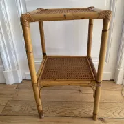 Vintage bamboo and rattan shelf