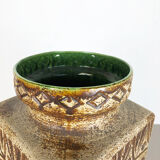 Fat lava pottery floor vase, Bodo Mans Bay Ceramics, Germany, 1970s