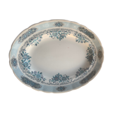 Large serving dish pontesa patterns blue flowers in vintage porcelain