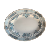 Plat de service pontesa motifs fleurs bleues en porcelaine vintage