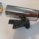 Pair of Targetti clamp spotlights in chrome metal 1970