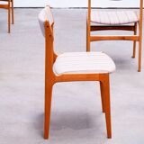 Set of 6 Scandinavian chairs vintage solid teak and wool 1960