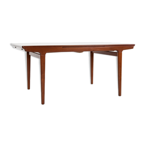 Table à manger extensible danoise en teck par Johannes Andersen années 1960