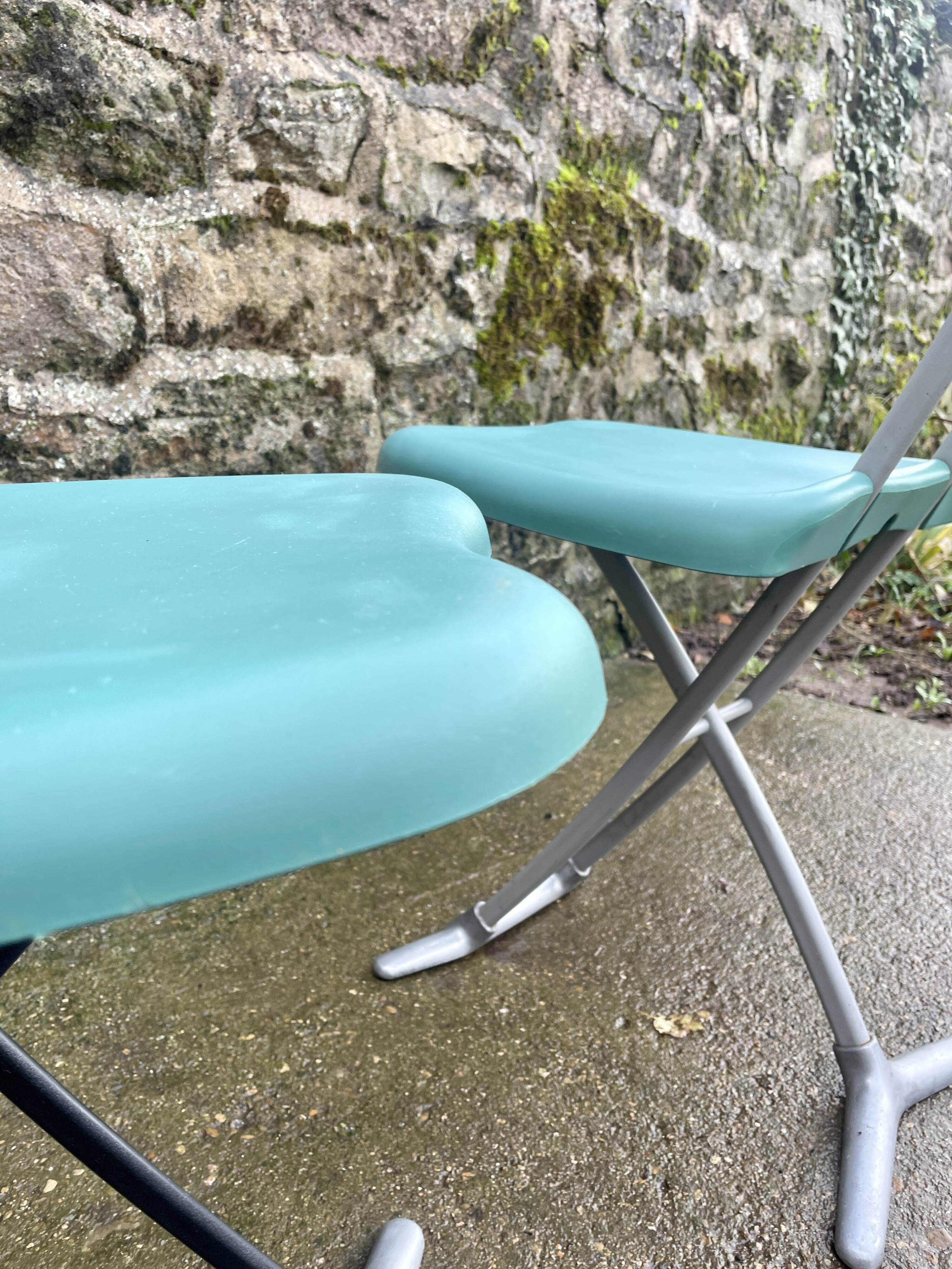 Set of 2 folding chairs Rondine by Toshiyuki Kita for Magis Italy.