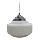 Art Deco white opaline glass pendant light