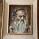 Portrait of an old man signed vintage painting 1960
