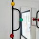 Cloakroom metal coat rack with balls from the 60s