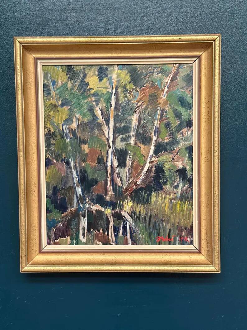 Original Swedish Oil on Panel – “Forest” by Arvid Herbert
