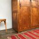 Old cabinet or wardrobe in fir from the 1950s 1960s vintage design