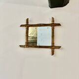 Old quilted wooden mirror