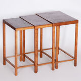 Brown Jan Vanek pull out tables made in 1930s Czechia