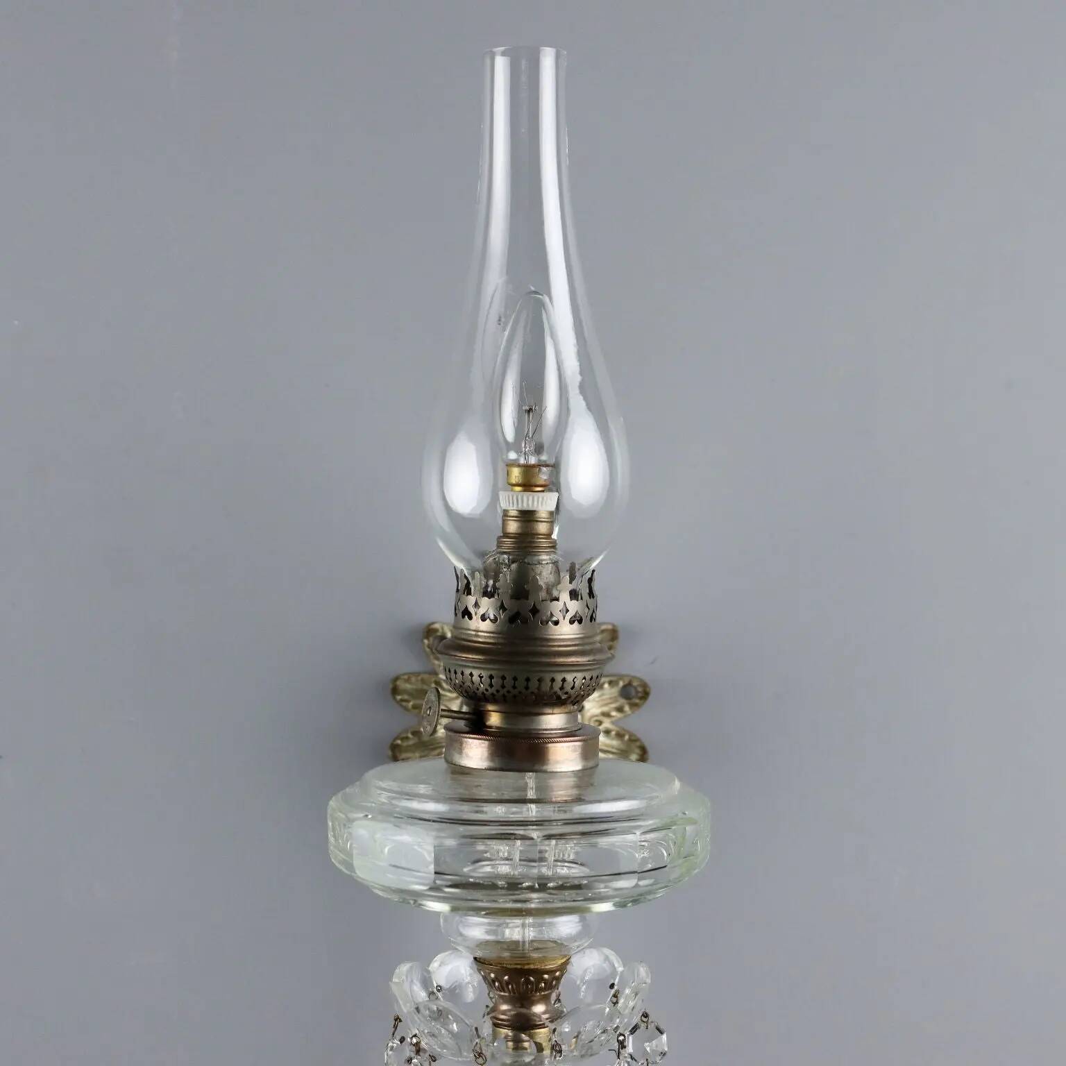 Antique wall sconces in crystal glass, Italy, 20th century