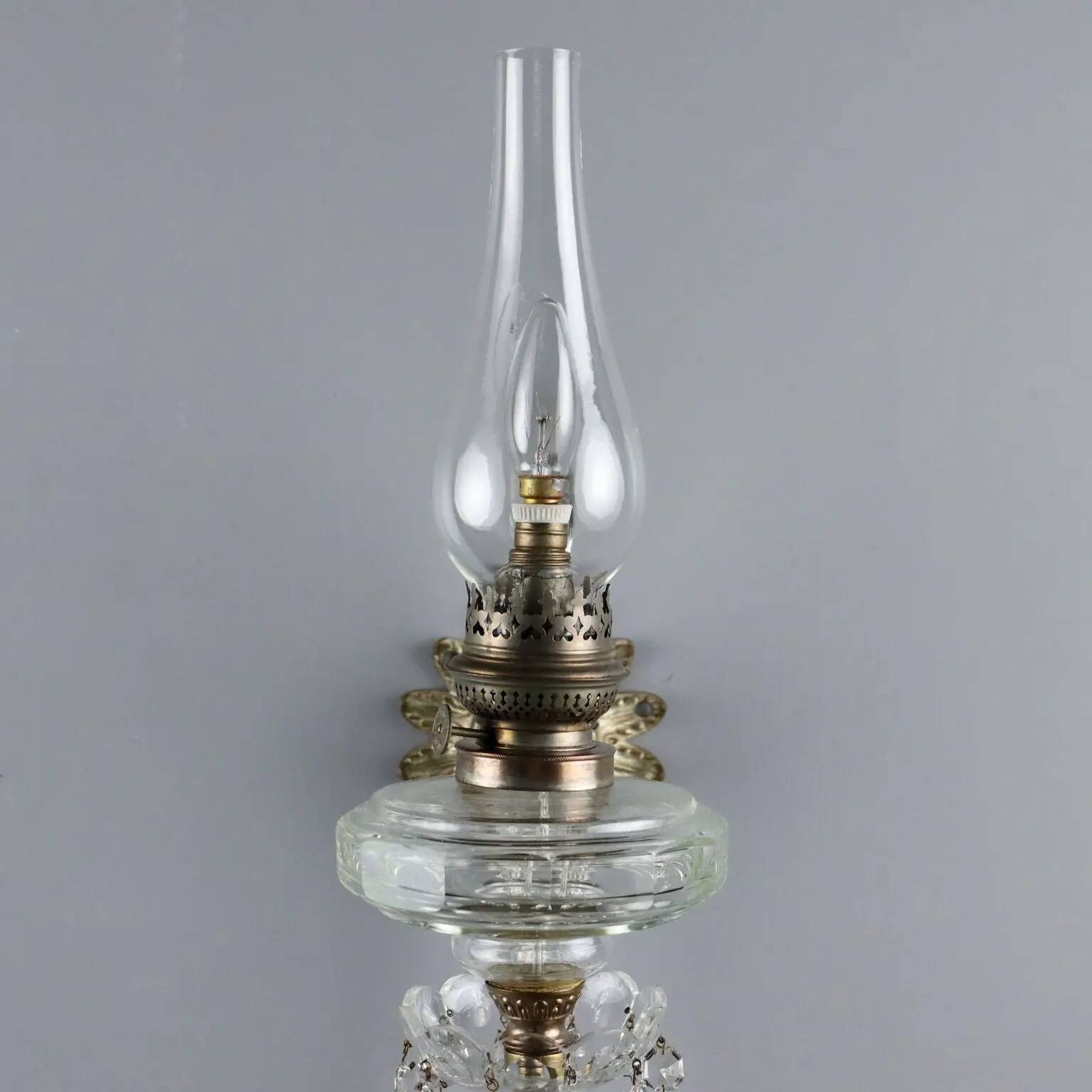 Antique wall sconces in crystal glass, Italy, 20th century