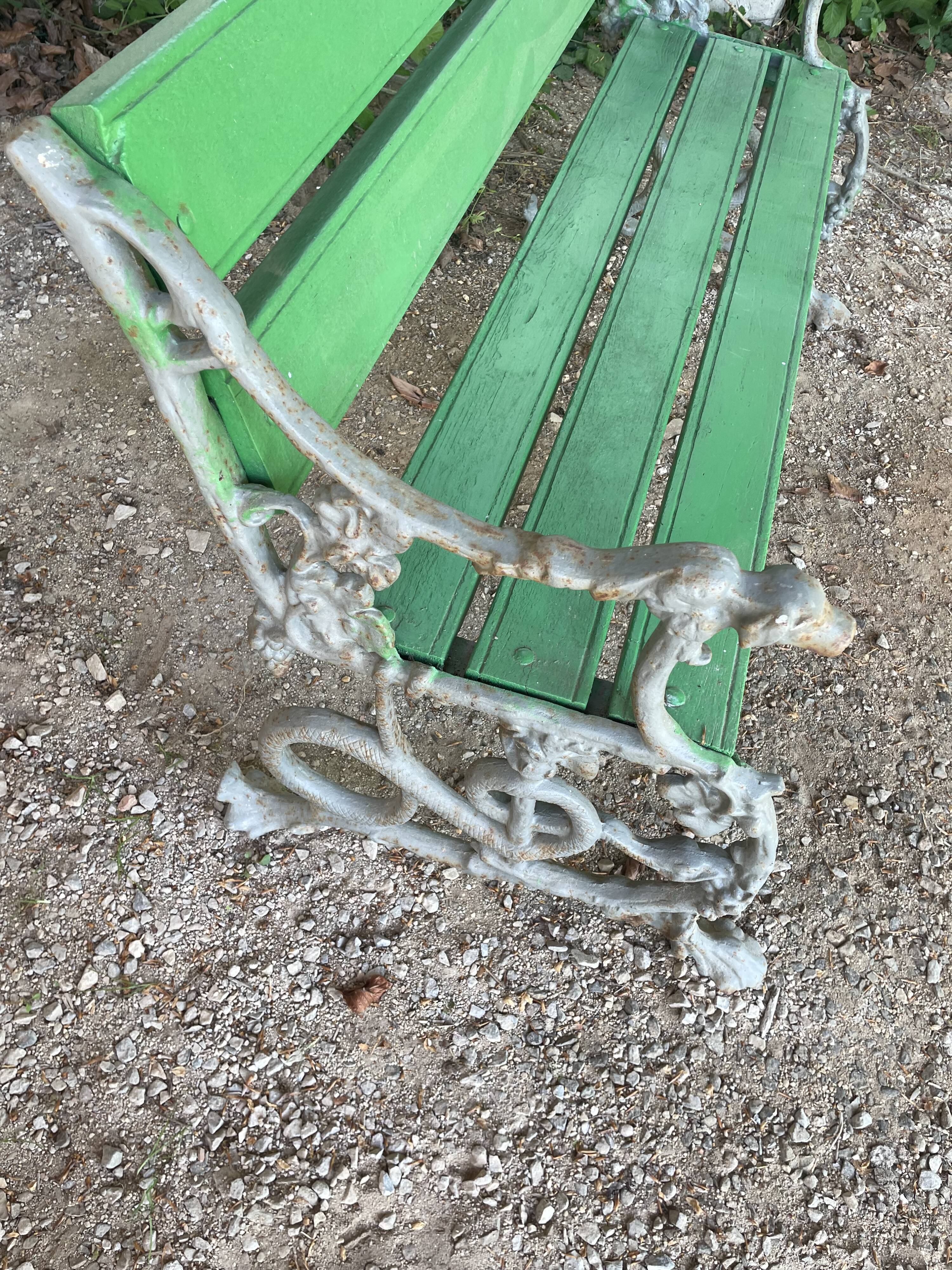 Antique Coalbrookdale style bench