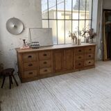 XXL solid oak counter sideboard