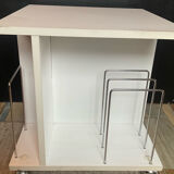 Small side table with storage for vinyl records from the 1970s.