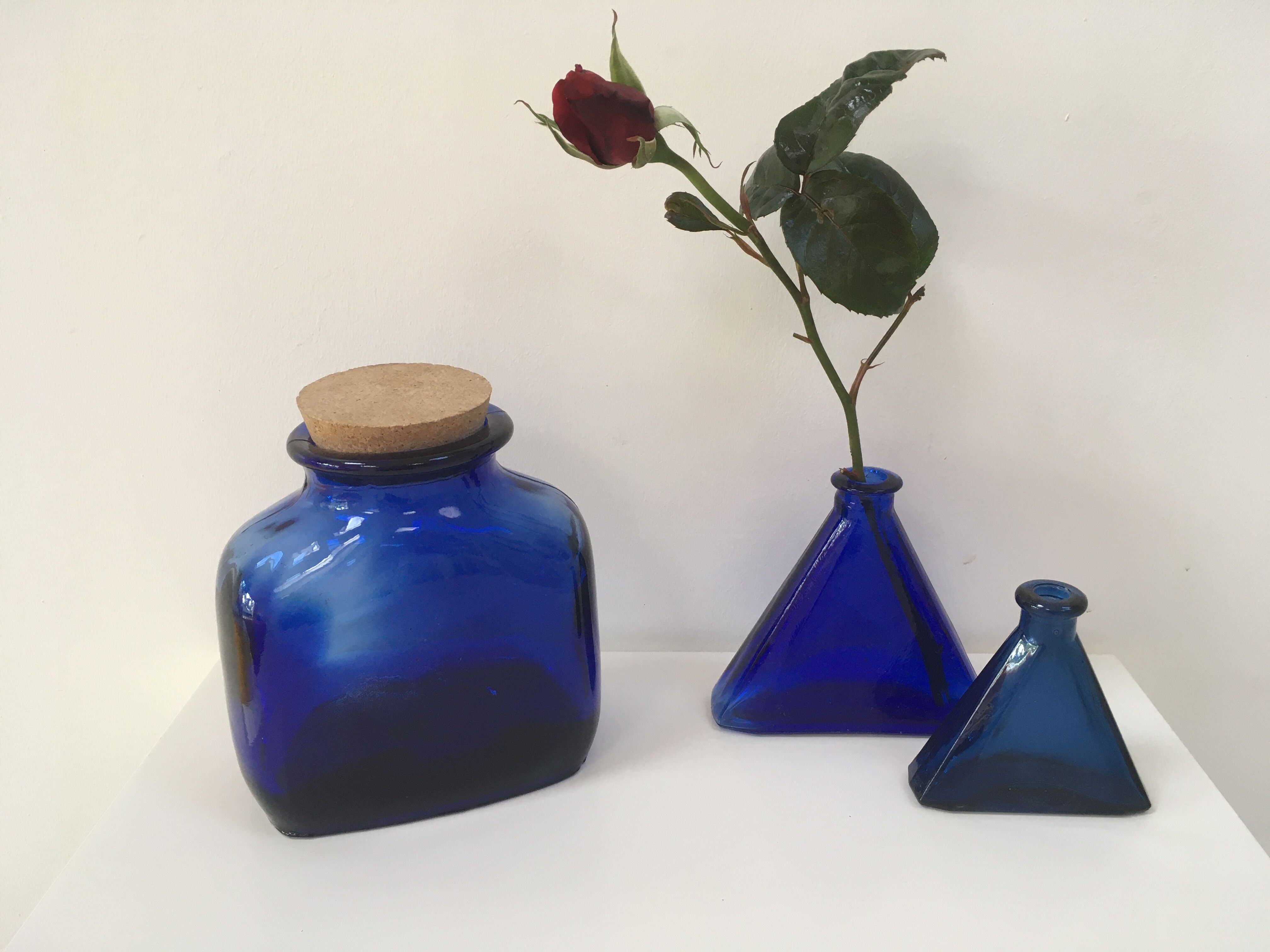 Vintage cobalt blue glass pot