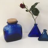 Vintage cobalt blue glass pot