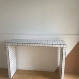 Tile console ceramic mosaic white black