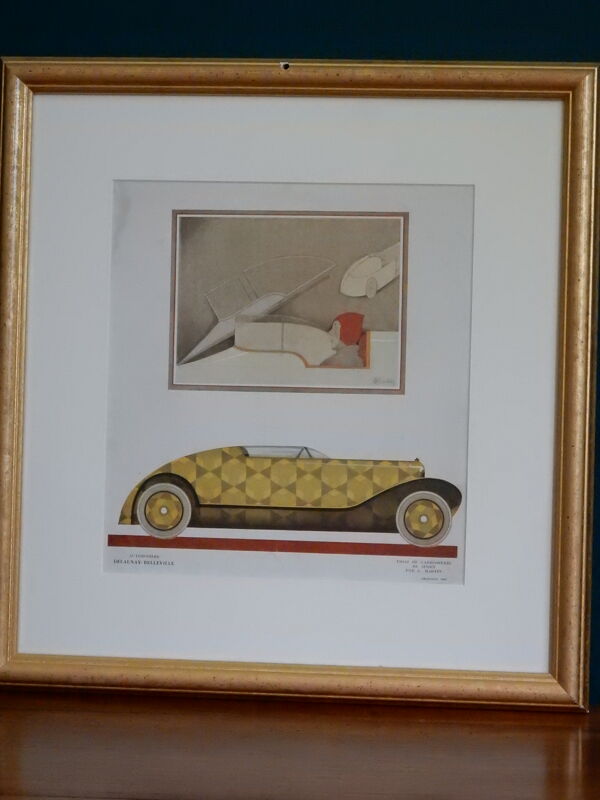 Illustration Art Déco voiture de luxe Delaunay Belleville par Charles Martin en 1924