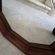 Vintage octagonal mirror in solid wood