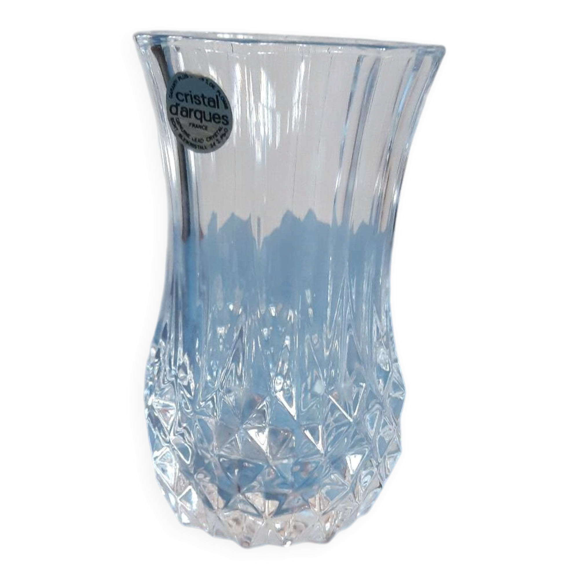 Small vintage Cristal d’Arques vase in cut glass – H. 13 cm