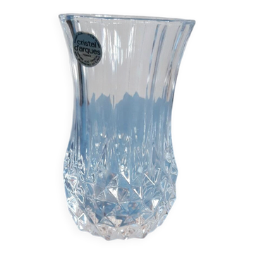 Small vintage Cristal d’Arques vase in cut glass – H. 13 cm