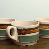 Set tasses à café Gien en grès avec soucoupes