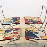One off Hand painted set of four ‘Luisa’ Dining Chairs by Marcello Cuneo