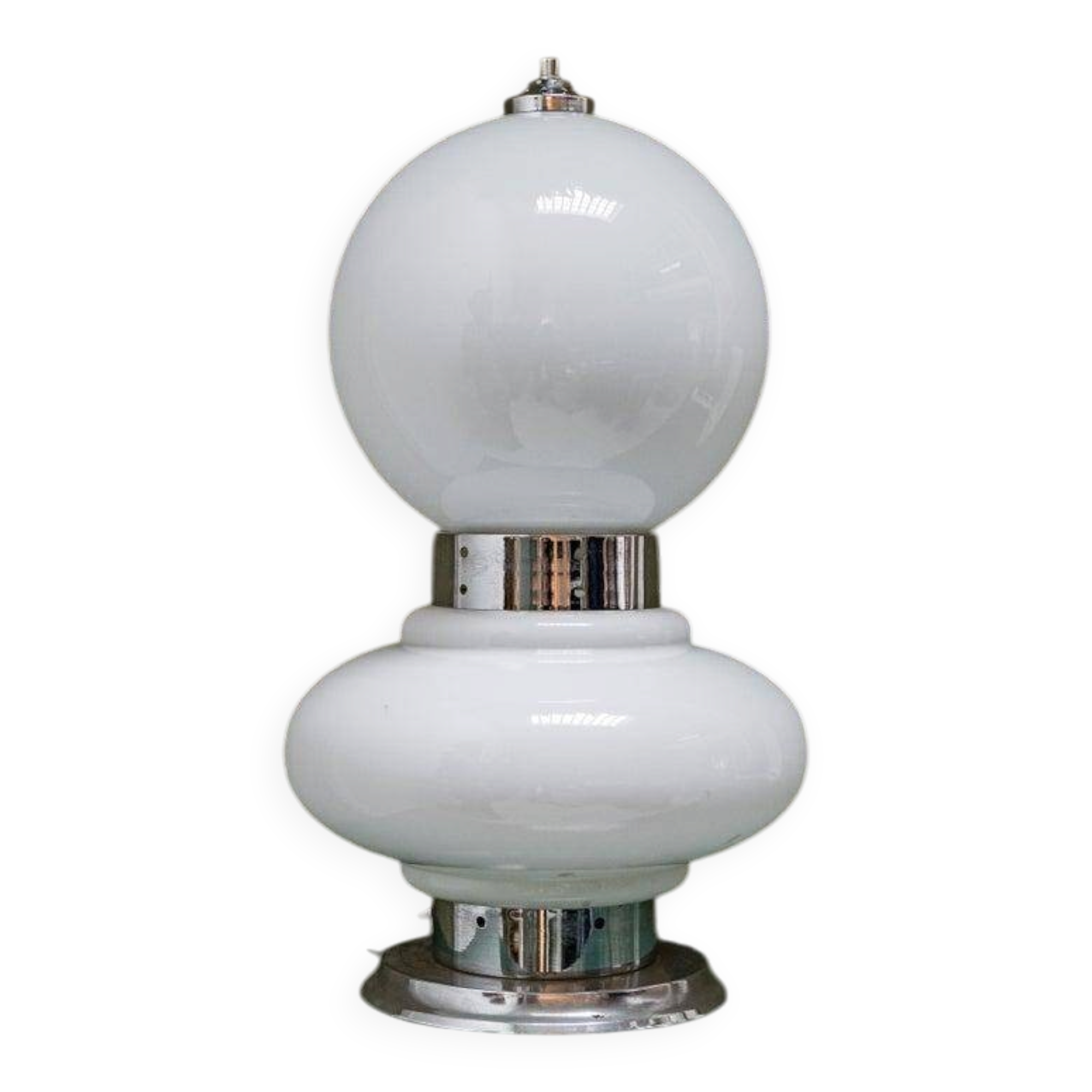 Lampe de table en verre de Murano sculptural Pop, Carlo Nason pour Mazzega, opaline
