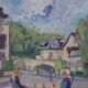 Oil on canvas "Lunch at 2 in the Isle-Adam under the sun" Faraoni Luciano