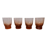 Set of 4 water glasses from the 30s smoked pink