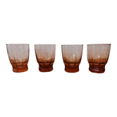 Set of 4 water glasses from the 30s smoked pink