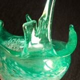 Blown glass empty pocket, thick, free-form, 80s design