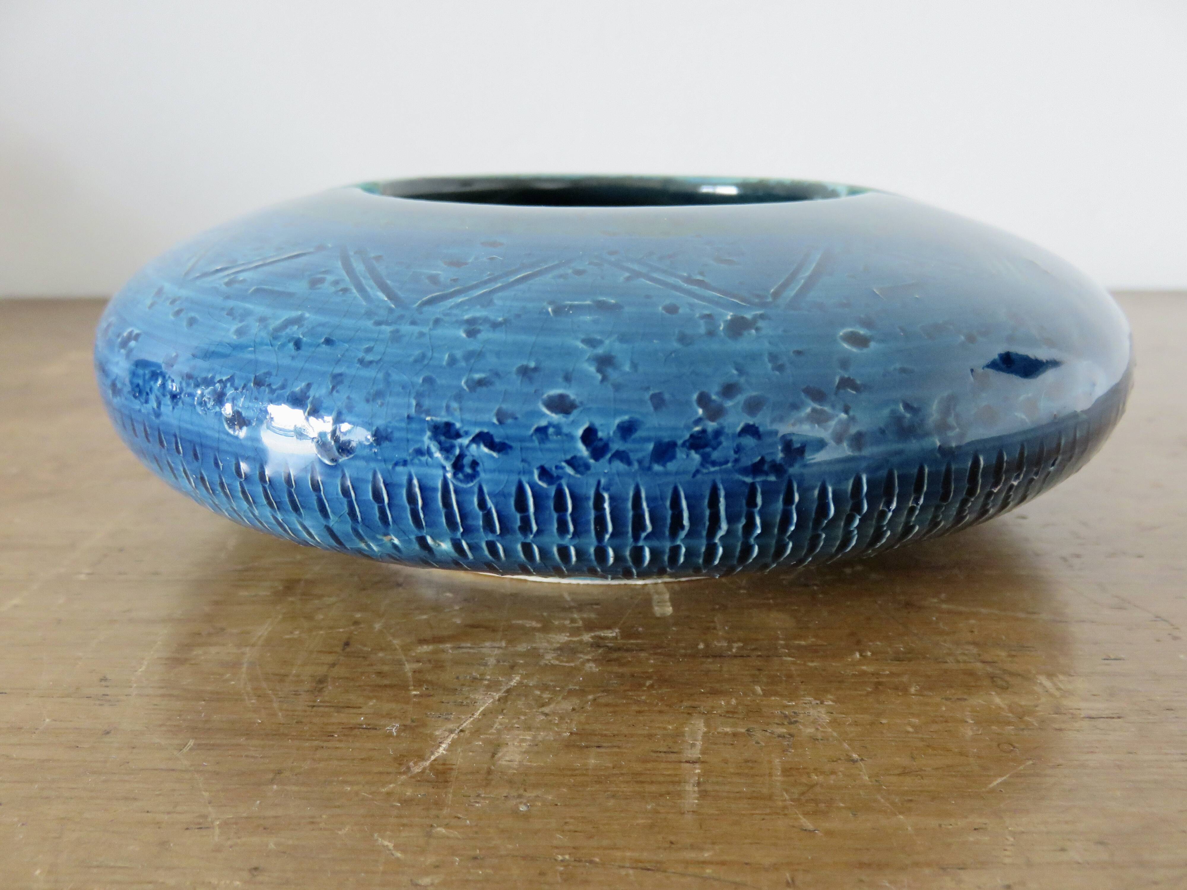 Aldo Londi ashtray for Bitossi in "Rimini Blue" ceramic, 1960s/70s