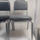 Pair chair desk conference aluminum skai grey vintage blue 1960
