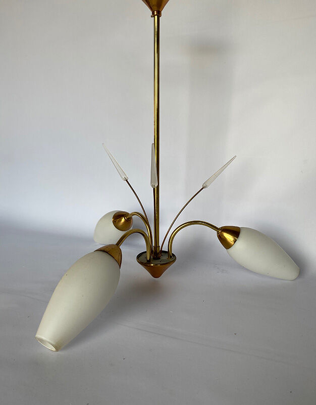 Golden and white pendant light