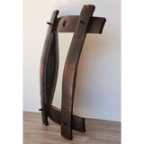 Brutalist vintage mirror in solid wood