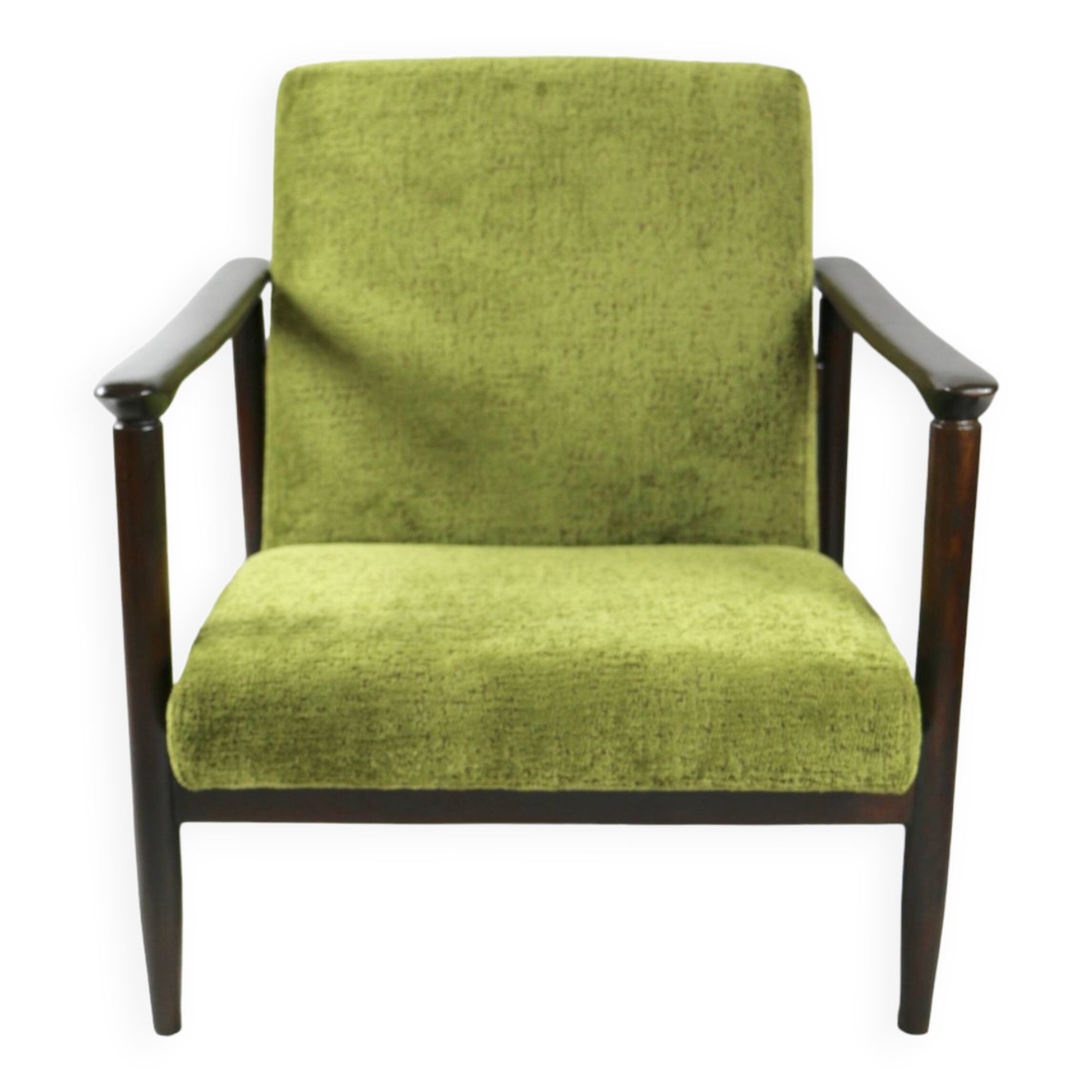 GFM-142 Armchair in Olive green attributed to Edmund Homa, 1970s - brown wood